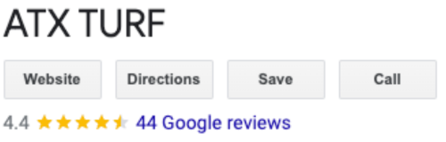 ATXTurf Google Reviews