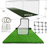 70′ Batting Cage Package: Turf, Nets, Hardware & L-Screen